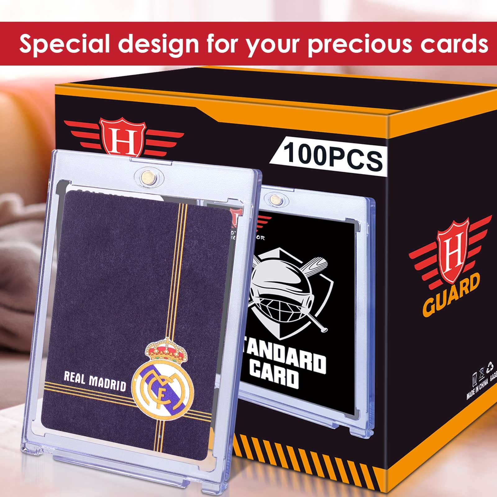 100ct Magnetic Card Holders for Trading Cards - 35pt Baseball Card Display Case for Sports Cards, MTG Cards & Standard Trading Cards | Perfect for Collectors, Game Storage & Display Protection
