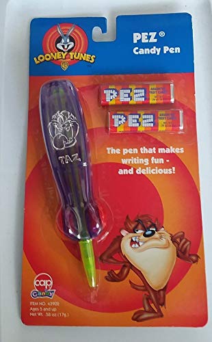 PEZ Candy Dispenser Pen - TAZ Cartoon Character Refillable Candy Holder for Kids & Collectors | Fun Gift for Birthdays, Parties & Office Treats