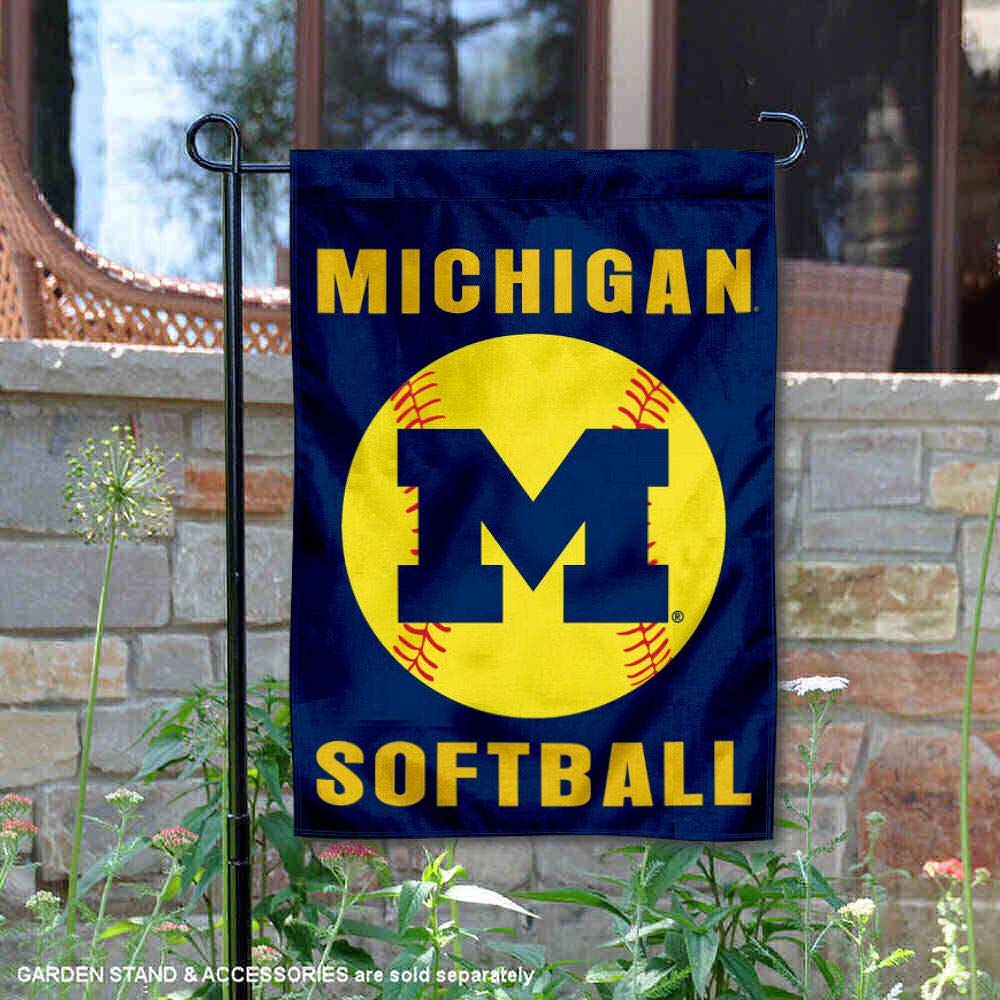 Michigan Wolverines Softball Garden Flag - College Team Banners & Flags for Outdoor Decor - Perfect for Game Day, Tailgating, and School Spirit Displays