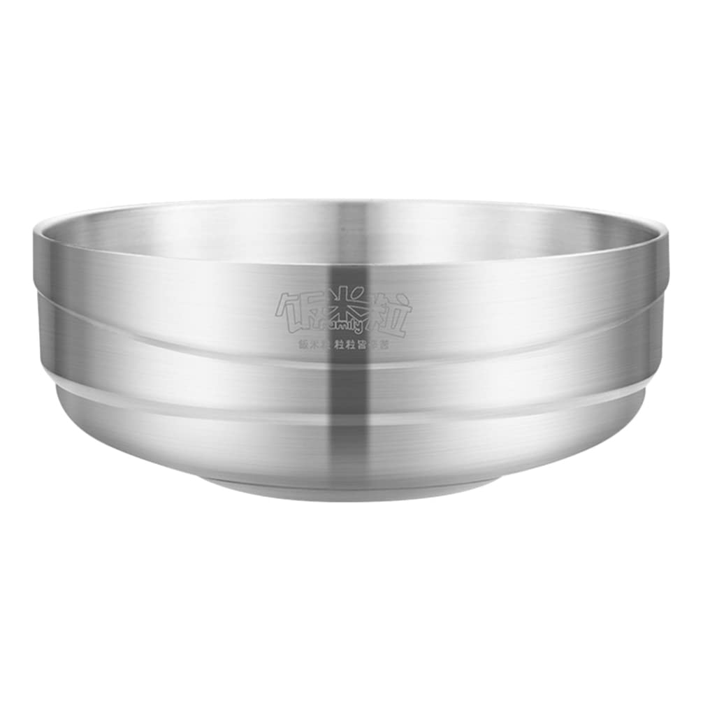 BESPORTBLE 20cm Stainless Steel Bowl - Double-Walled Insulated for Soup, Salad, Ice Cream & Snacks - Perfect for Home & Outdoor Use