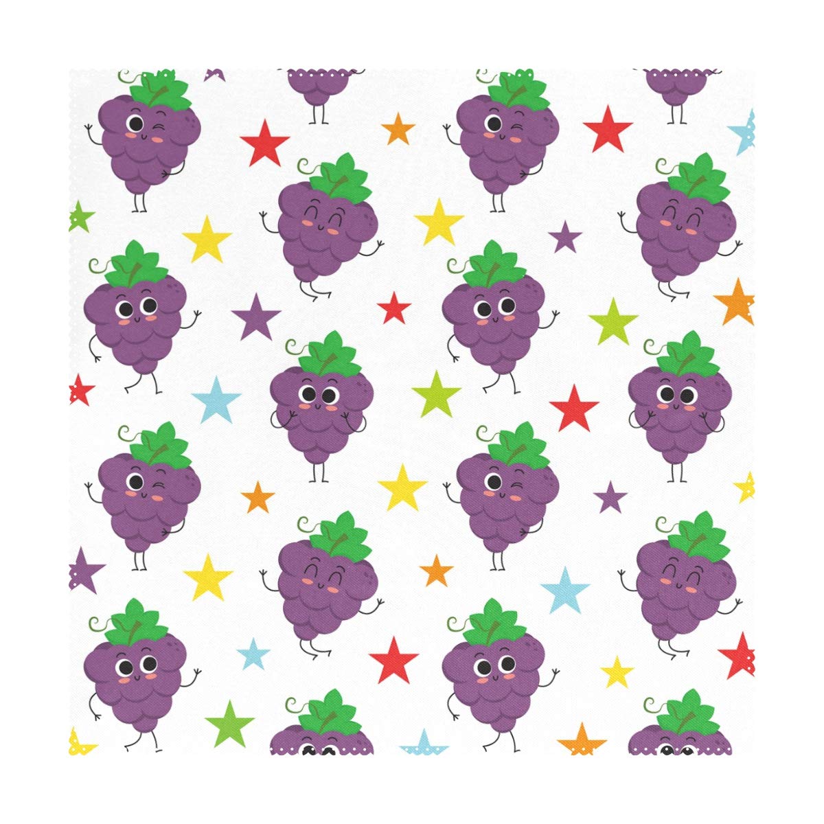 Chen Miranda Grapes Polyester Placemats Set of 4 - 12x12 Inch Washable Table Mats for Dining Table, Kitchen, Party Decor | Perfect for Everyday Meals, Coffee Cups & Home Entertaining