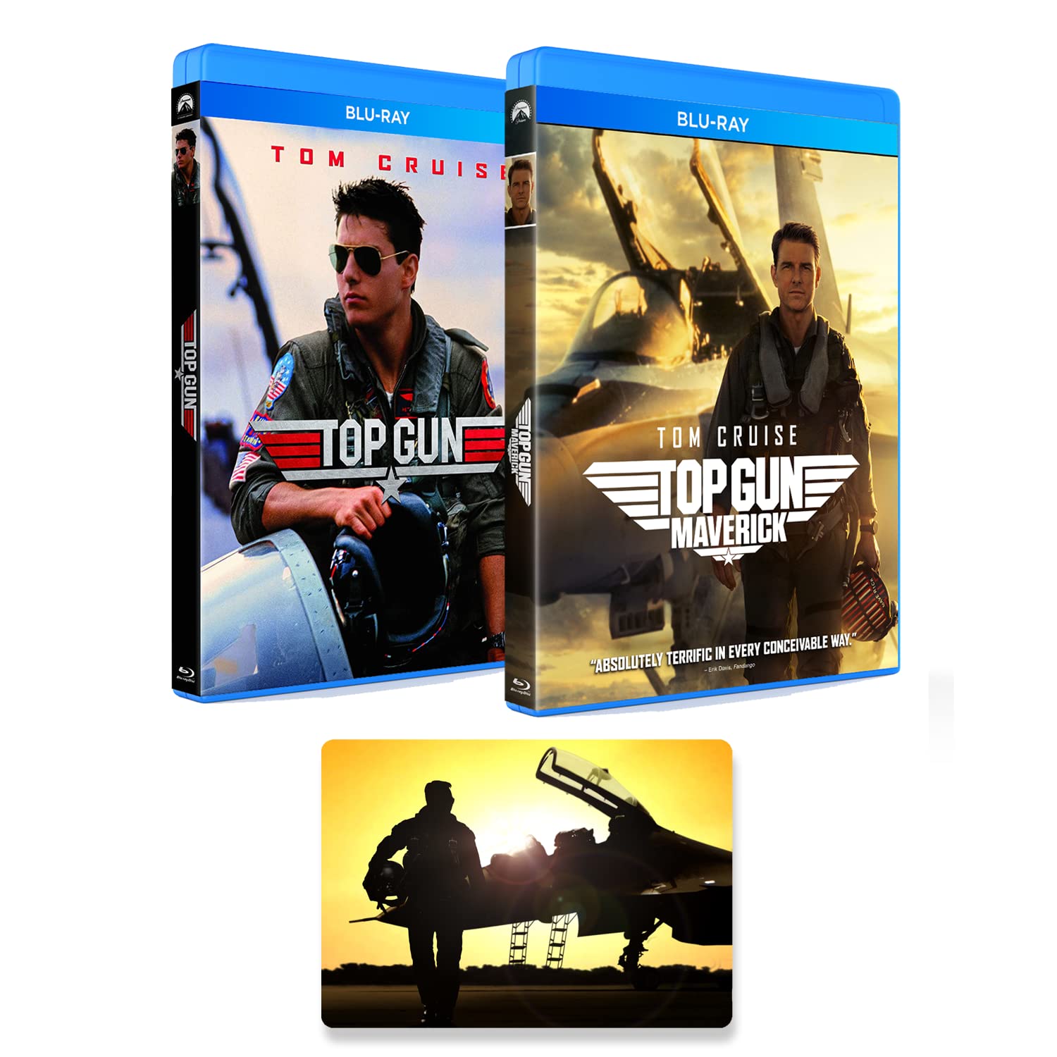 Top Gun & Top Gun Maverick Blu-ray Combo Pack with Bonus Art Card - Perfect for Movie Nights, Gifts & Action Film Collections