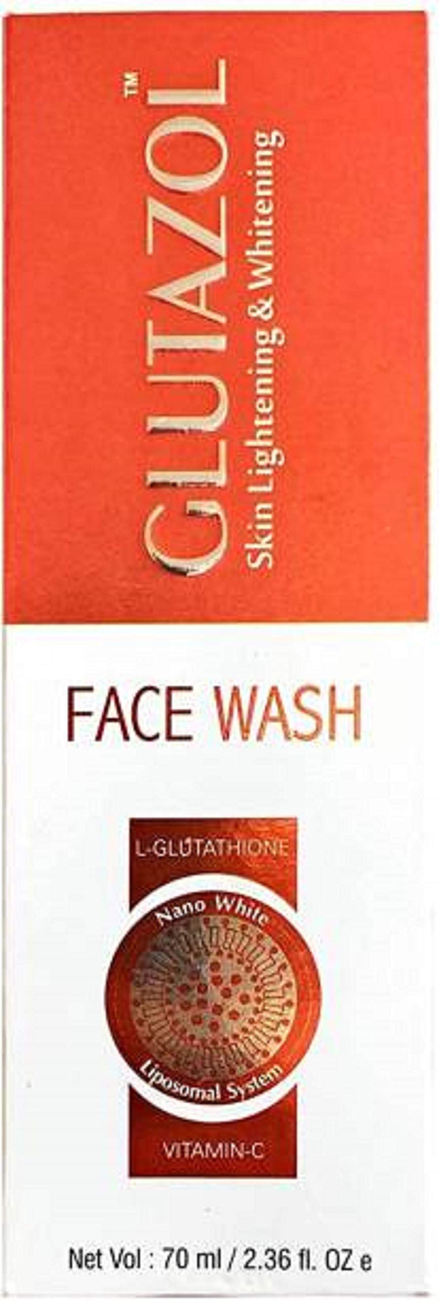GLUTAZOL Skin Lightning & Whitening Face Wash 70ml - Brightening Cleanser for Glowing Skin | Perfect for Daily Skincare Routine & Dark Spot Reduction