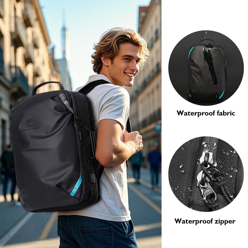Vacuum Compression Backpack with Pump - 45L Expandable Travel Backpack for Men & Women | Water Resistant 17.3