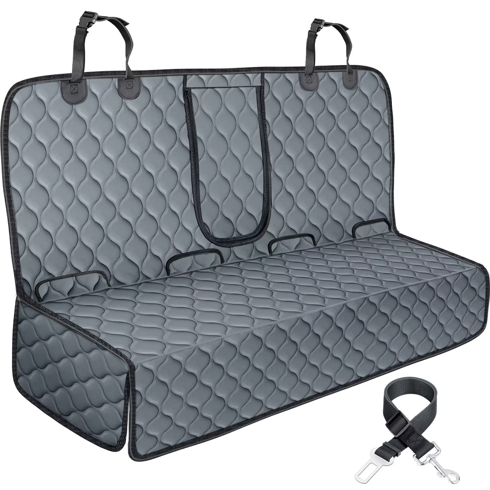URPOWER Waterproof Dog Car Seat Cover for Back Seat - Non-Slip Pet Bench Seat Protector Fits Full Size SUVs & Trucks with Middle Armrest | Durable Rear Seat Cover for Pets & Kids | Perfect for Road Trips, Travel & Daily Commute