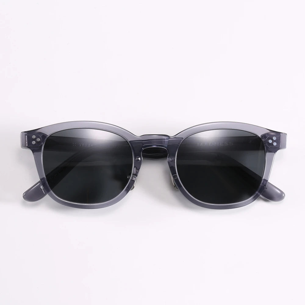 Premium Black Polarized Sunglasses for Men - Square Full Rim Acetate Frame UV400 Protection - Ideal for Driving, Fishing & Outdoor Activities