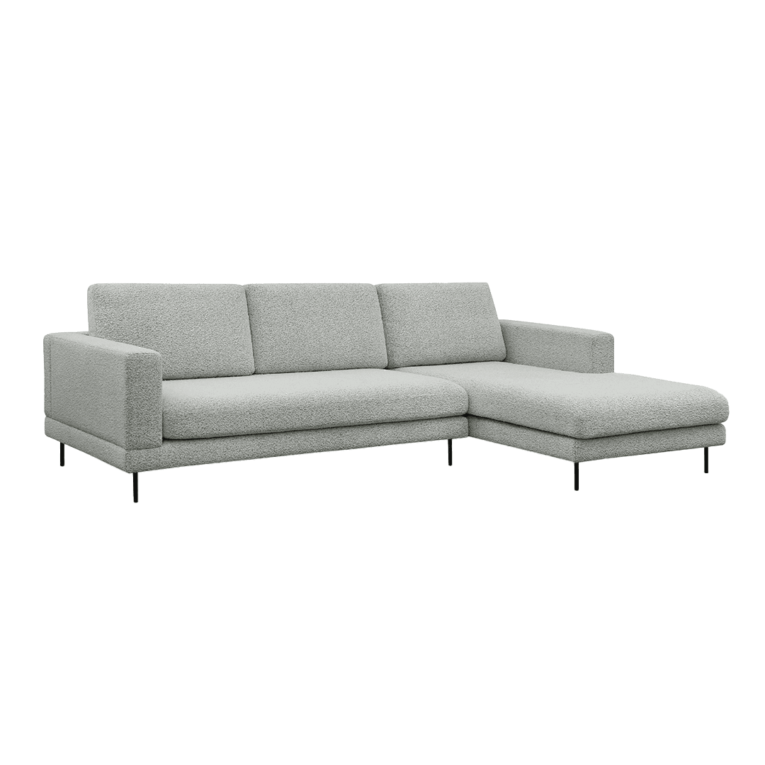 Elena Boucle Fabric Sectional Sofa by Chattel - Modern L-Shaped Couch for Living Room, Lounge & Family Room - Soft Comfortable Upholstered Furniture for Home Decor
