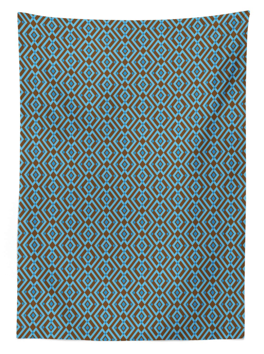 Ambesonne Geometric Outdoor Tablecloth - Chevron Abstract Art Print, Washable Picnic Table Cover 58x104 Inches, Brown & Sky Blue - Perfect for BBQs, Garden Parties, and Outdoor Dining