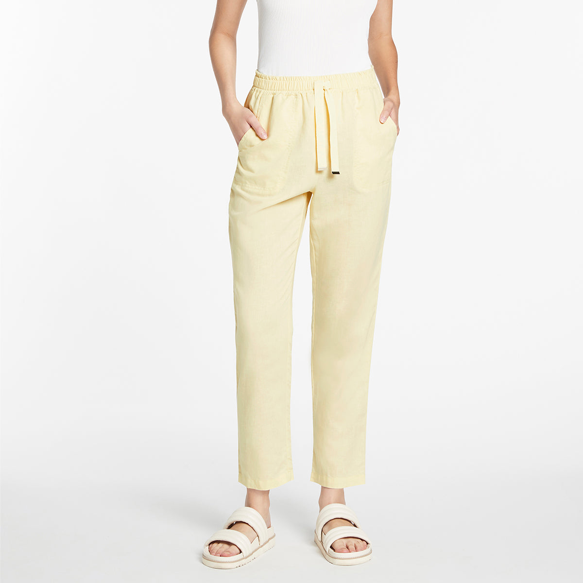 Amiss Women's High-Waisted Stretch Butter Soft Pants - Comfortable Tummy Control Work Pants for Office & Casual Wear