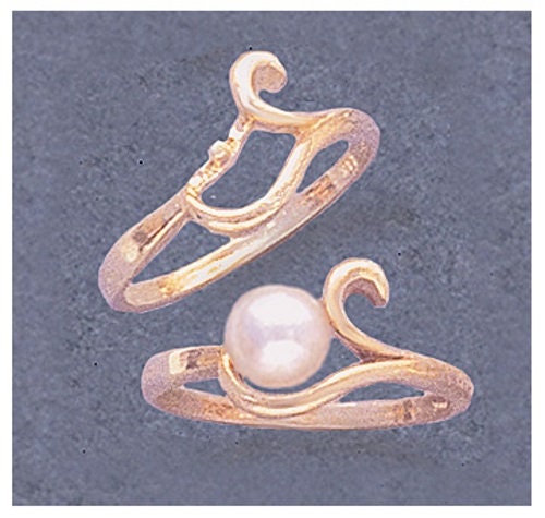 Solid Sterling Silver or 14kt Gold 4-8mm Half Drilled Pearl Blank Ring - Size 5-8 Shank Setting (163806/143806) - Perfect for Jewelry Making, DIY Crafts & Bridal Accessories