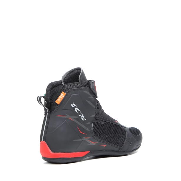 TCX Men's Motorcycle Boots - Black & Red Biker Shoes Size 13 for Riding & Outdoor Adventures