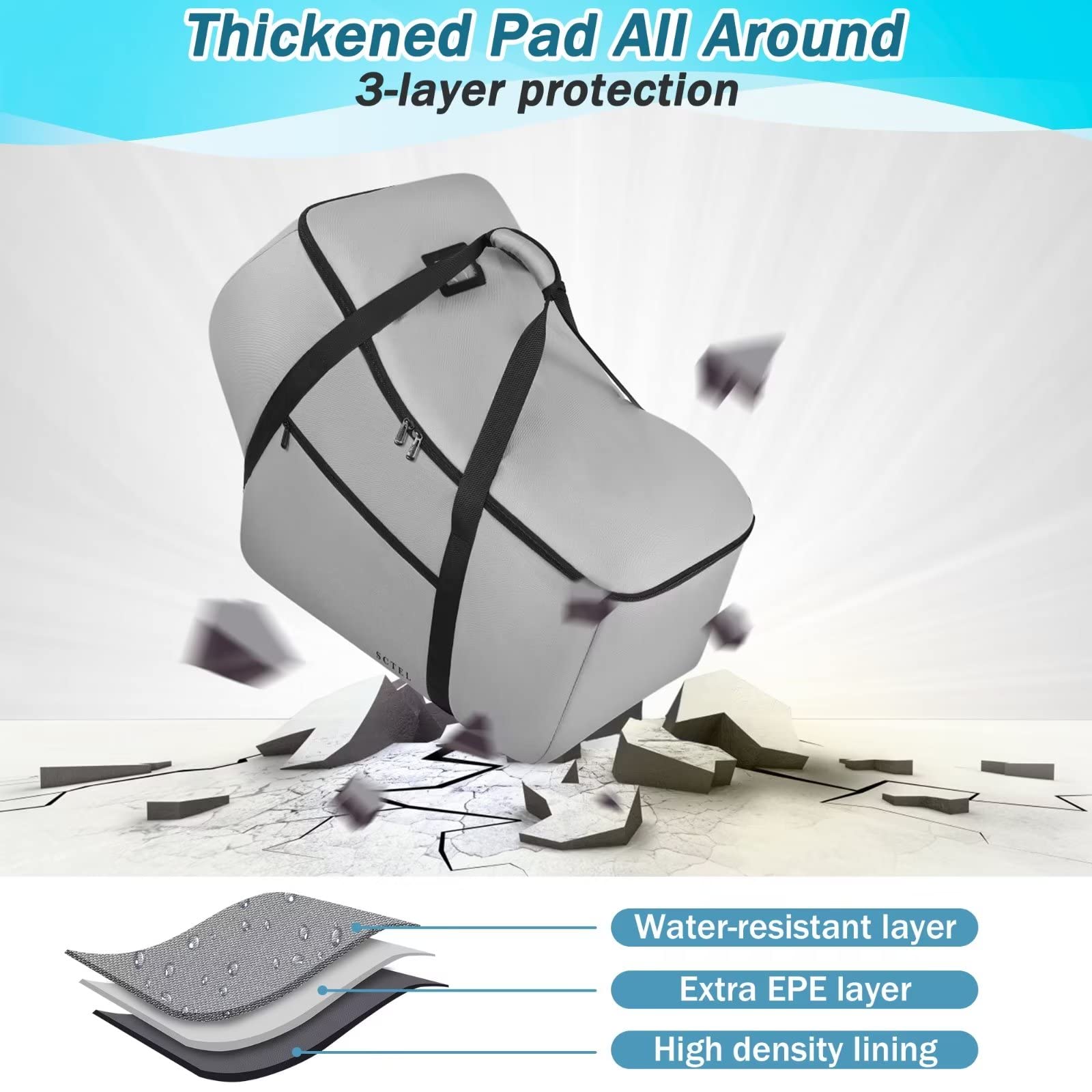 Nuna Pipa Car Seat Travel Bag - Airplane Carrier with Pockets for Doona & Strollers - Travel Protection