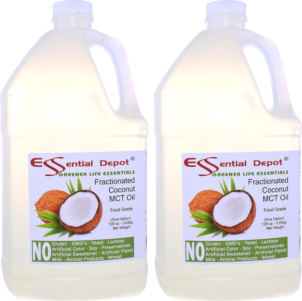 Premium Fractionated Coconut MCT Oil - Food Grade, 2 Gallons (256 oz) - 2 x 1 Gallon Containers - Ideal for Keto Cooking, Coffee Creamer & Skin Care