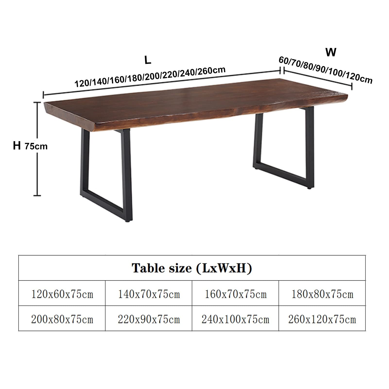 Solid Wood Computer Desk with Wrought Iron Legs - 200x80x75cm Home Office Desk, Modern Writing & Study Desk, 5cm Thick Desktop, Easy Assembly - Perfect for Remote Work, Online Classes & Small Space Home Offices