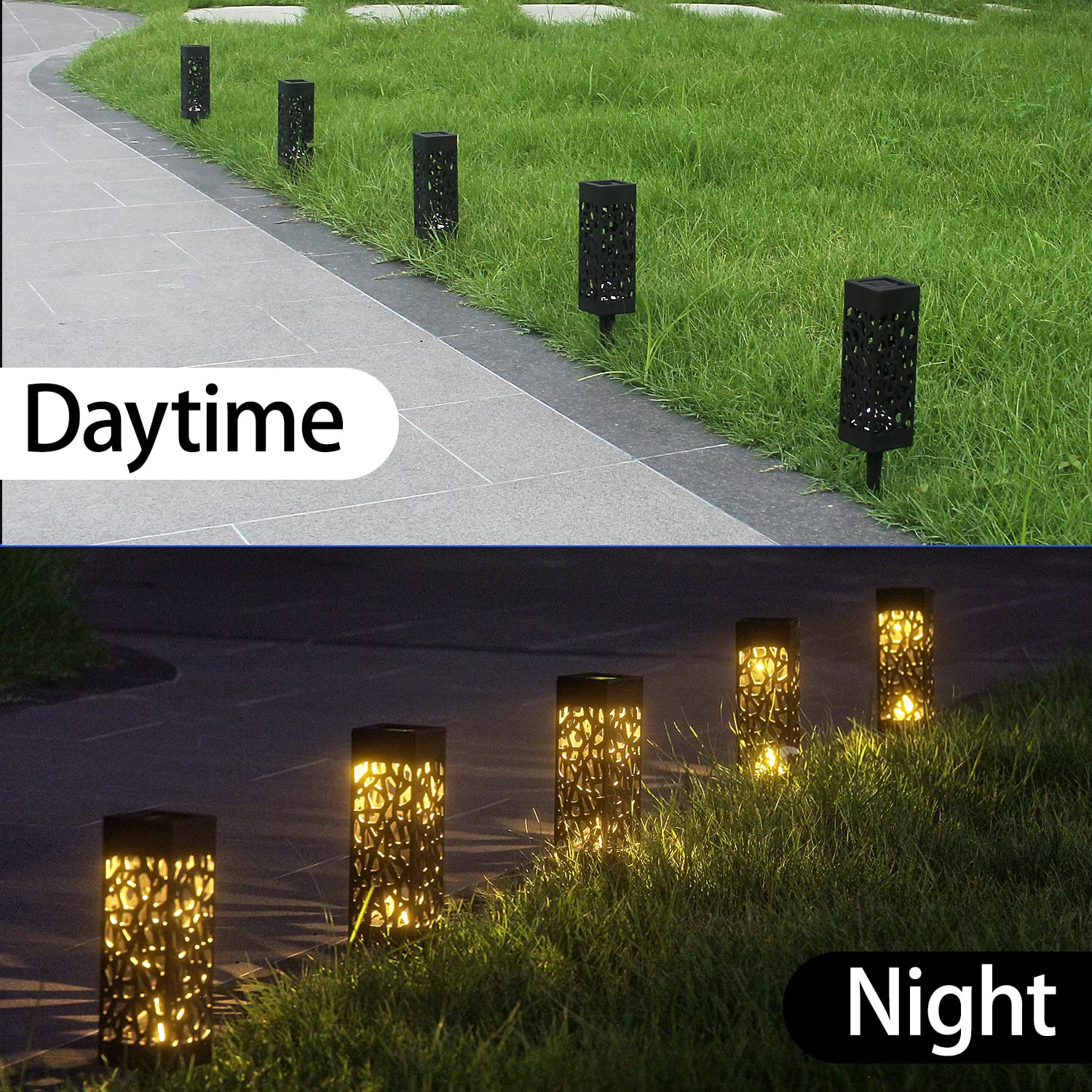 10Pcs Solar Powered LED Path Lights - Waterproof Outdoor Garden Lighting for Patio, Yard, Walkway & Landscape Decoration | Auto On/Off, Energy Saving Solar Lights for Pathways, Driveways & Backyard Decor
