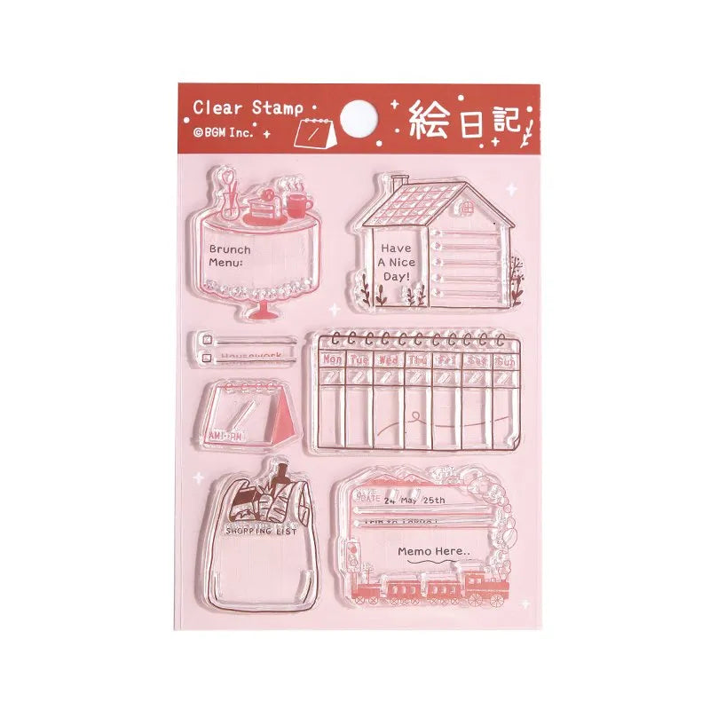 BGM Clear Stamp Set - Picture Diary Scrapbooking Stamps for DIY Cards, Journals & Planner Decorations | Perfect for Scrapbooking, Bullet Journaling & Handmade Greeting Cards