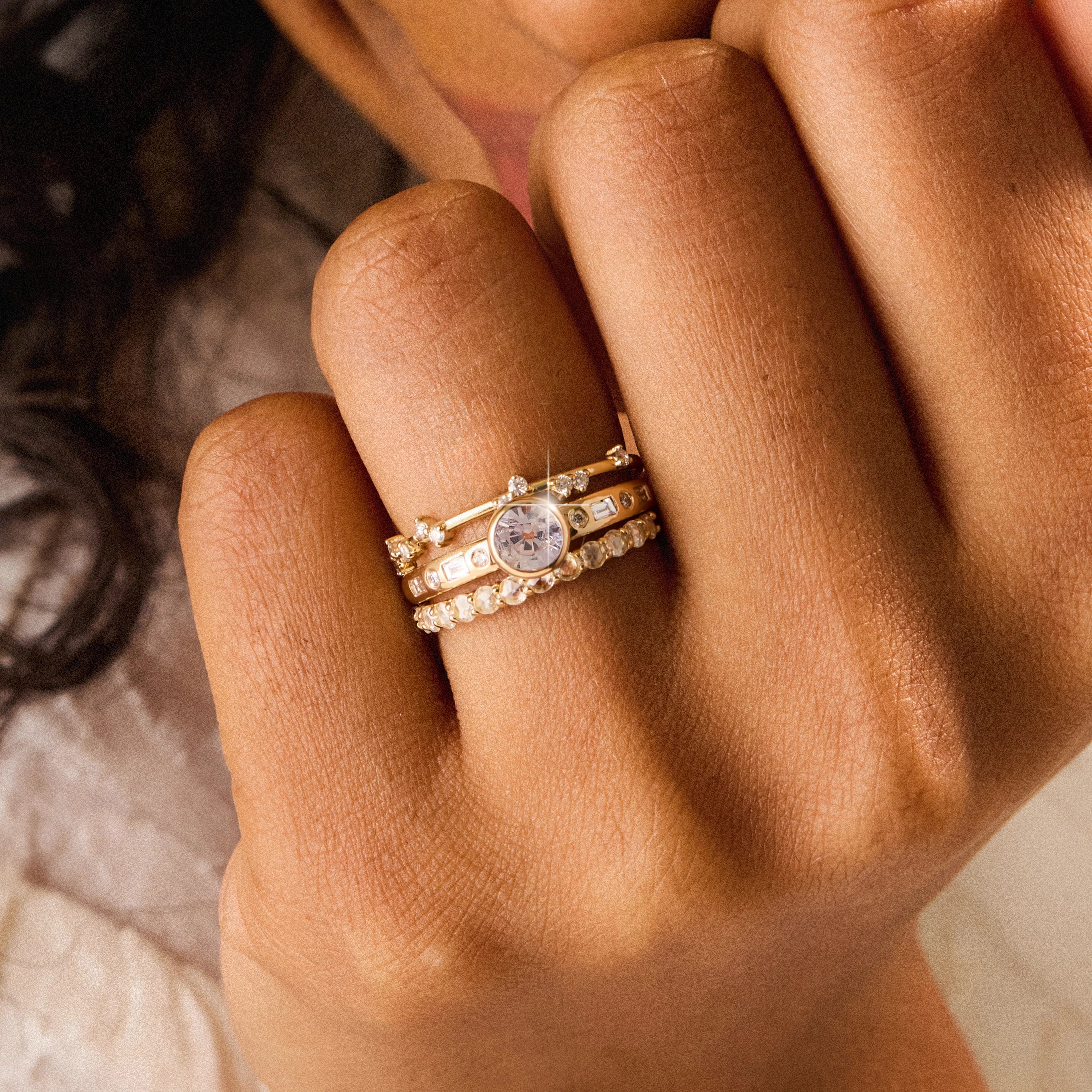Unique 14K Yellow Gold Round Sapphire Ring – Handcrafted One-of-a-Kind Jewelry for Women | Perfect for Engagement, Anniversary & Special Occasion Gifts