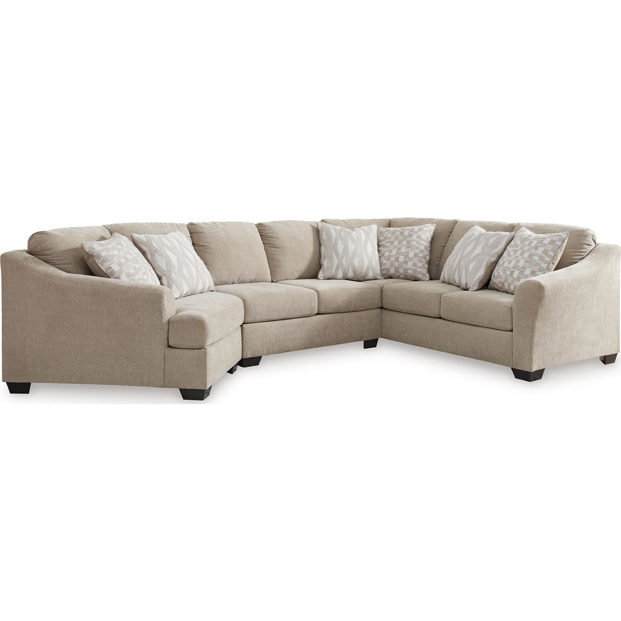 Brogan Bay 3-Piece Sectional Sofa with Cuddler - Modern L-Shaped Living Room Couch Set for Small Spaces, Apartment & Family Room Comfort