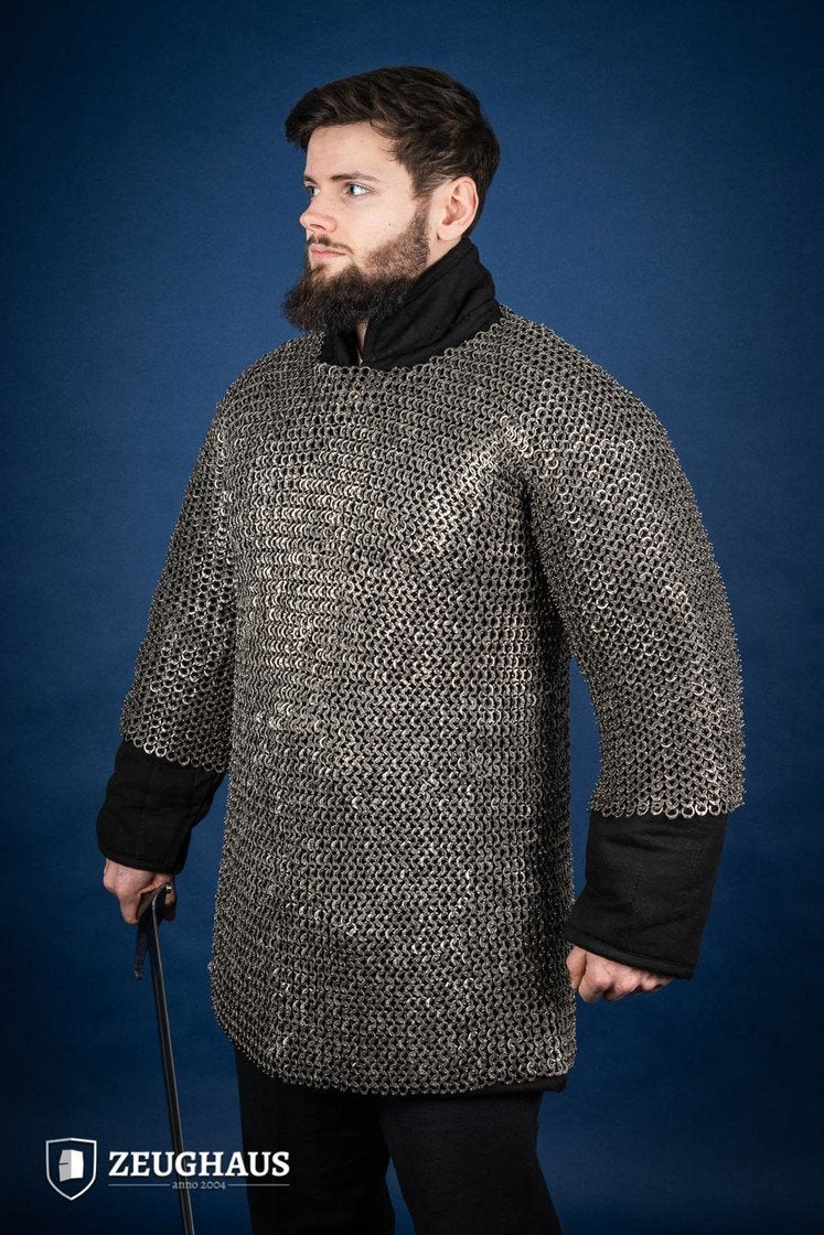 Stainless Steel Chainmail Haubergeon Flat Ring Riveted 9mm - Medieval Armor for LARP, Cosplay & Renaissance Faires
