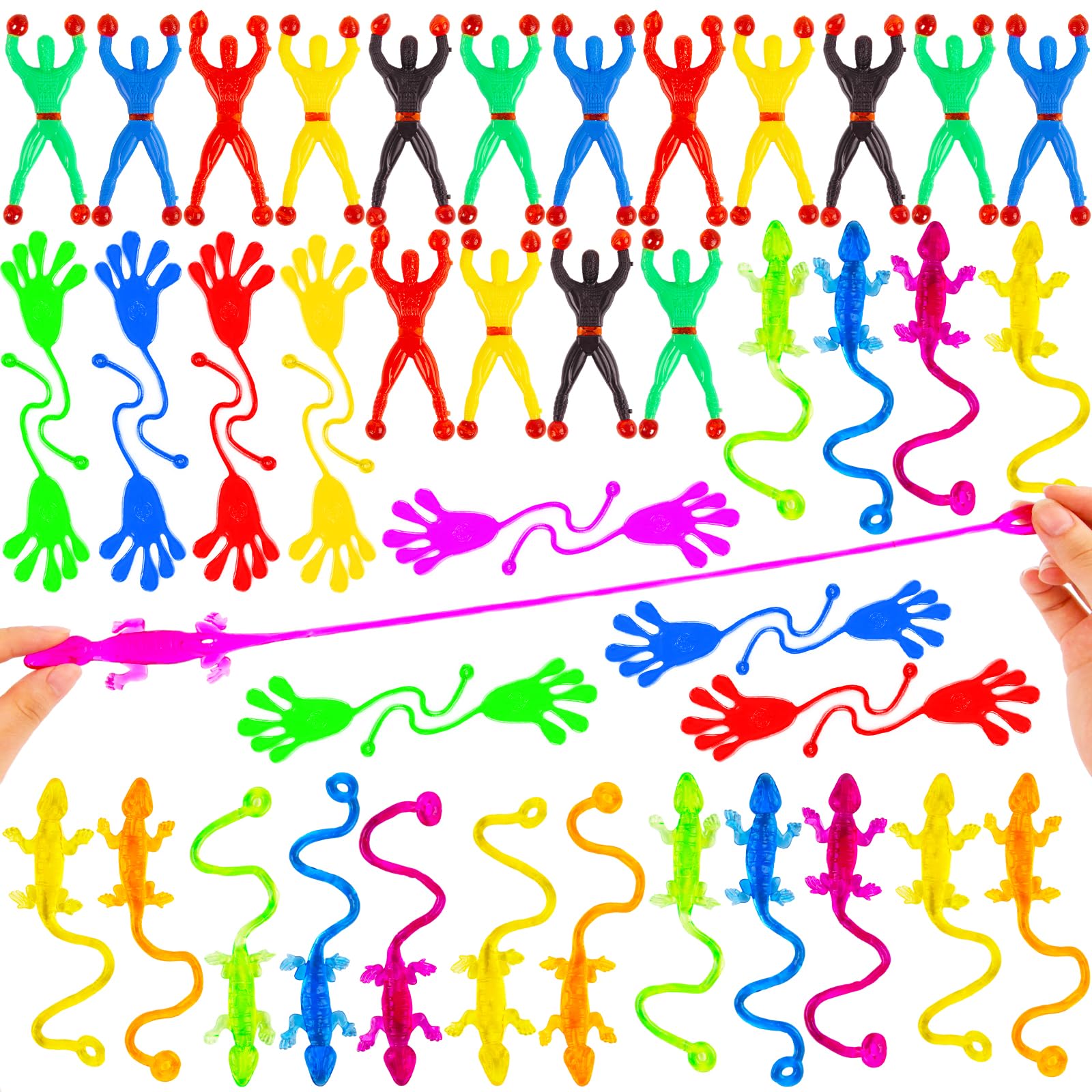 48PCS Stretchy Sticky Sensory Toys for Kids - Fun Classroom Prizes, Carnival Favors, Easter Egg Fillers & Stress Relief Fidget Toys - Bulk Pack for Party Games, Goodie Bags and Sensory Play Activities