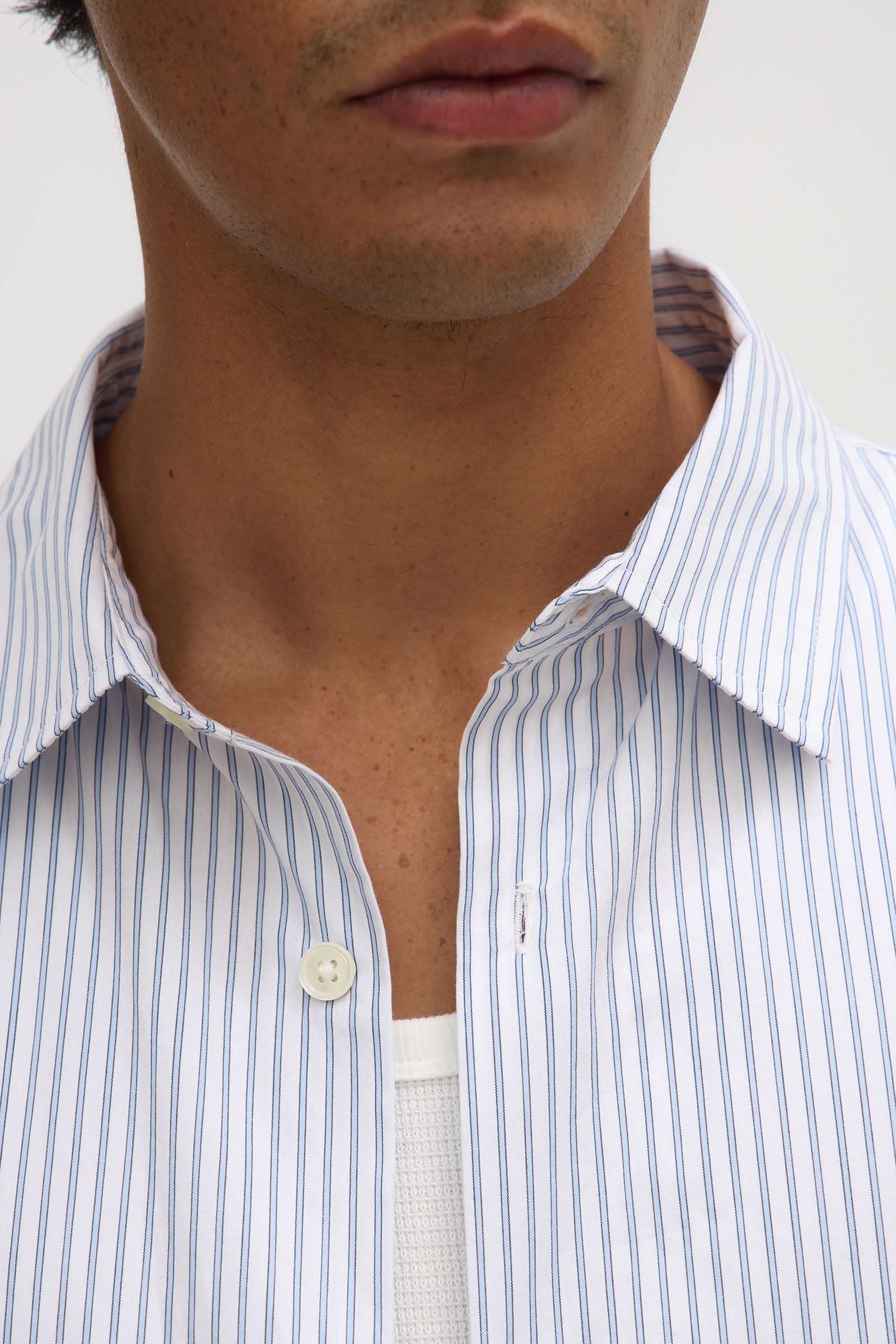 Alec Poplin Stripe Short Sleeve Shirt for Men - Casual Summer Button Down Shirt | Perfect for Beach, Vacation & Outdoor Activities