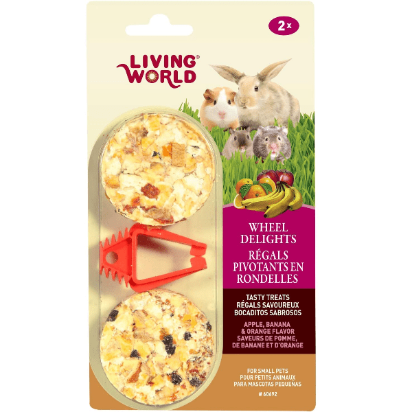 Living World Apple, Banana & Orange Flavor Small Animal Treats - Healthy Chew Toys for Hamsters, Guinea Pigs & Rabbits - Perfect for Cage Enrichment & Dental Care