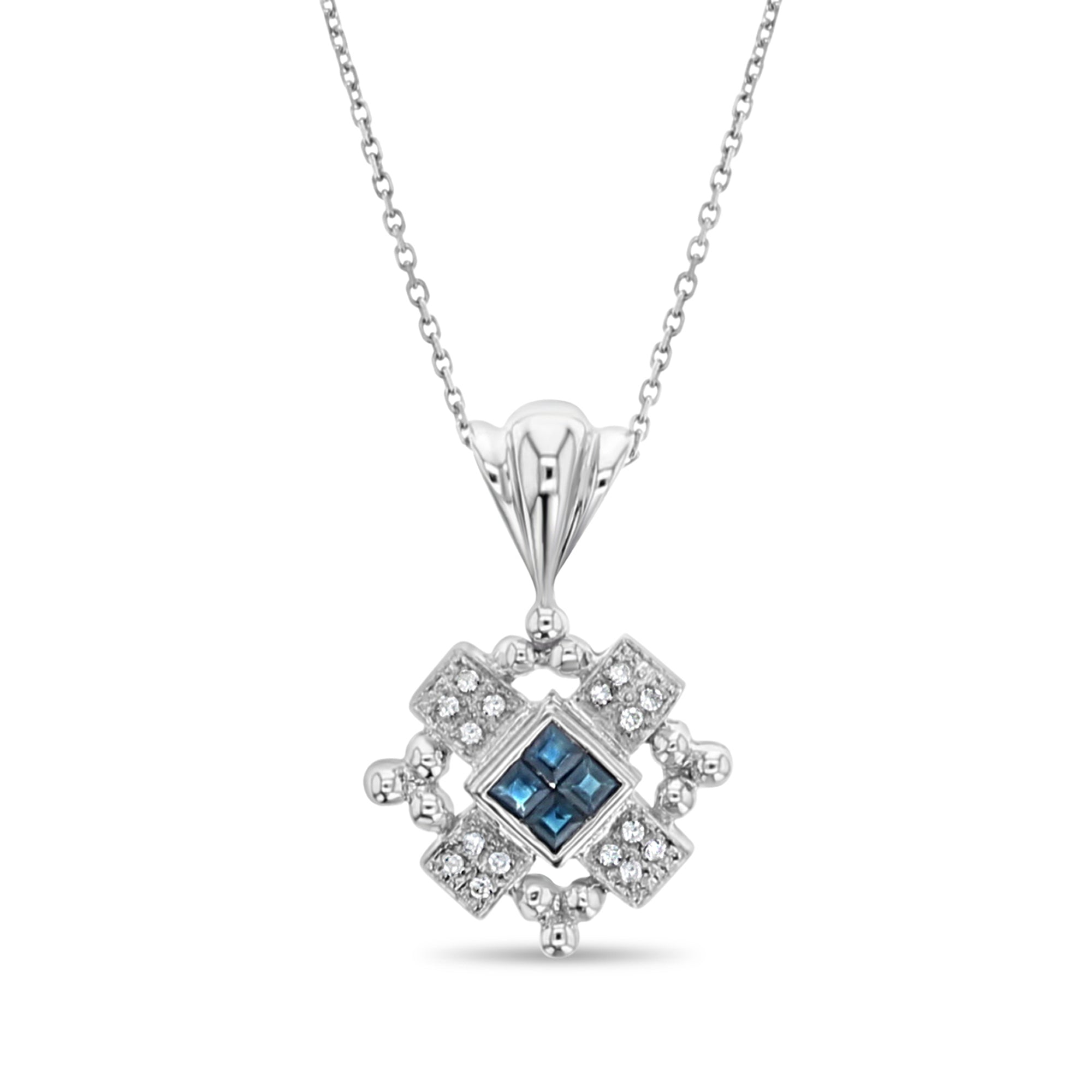 Exquisite 0.56cttw Sapphire and Diamond Pendant in 14K White Gold - Perfect for Anniversary Gifts & Special Occasions