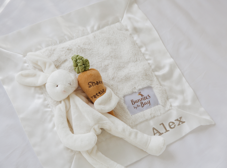 Go Go Baby! Bun Bun Gift Set - Soft Cream Baby Blanket & Accessories for Newborns | Perfect for Baby Showers, Nursery Decor & First Birthday Gifts