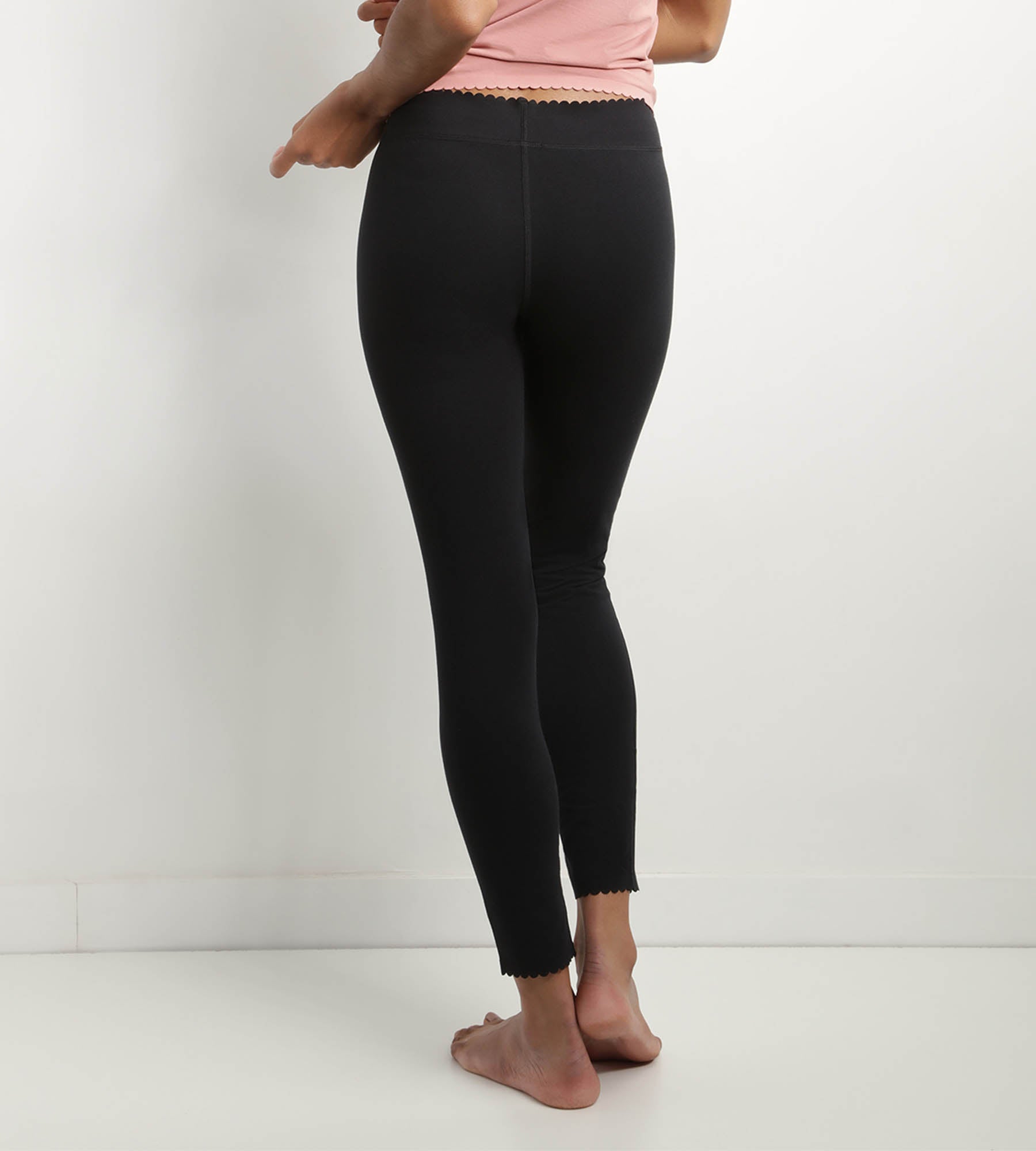 Black Stretch Cotton Opaque Leggings for Women - Body Touch Easy Fit - Perfect for Yoga, Workouts & Casual Wear