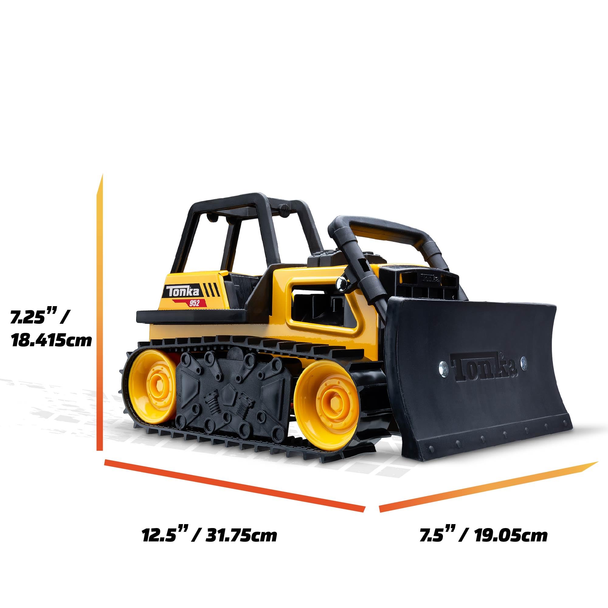 Tonka 6027 Steel Classic Bulldozer Toy - Durable Construction Vehicle for Kids Ages 3+ | Boys & Girls Pretend Play, Sandbox Toys, Birthday Gifts | Outdoor & Indoor Playtime Fun