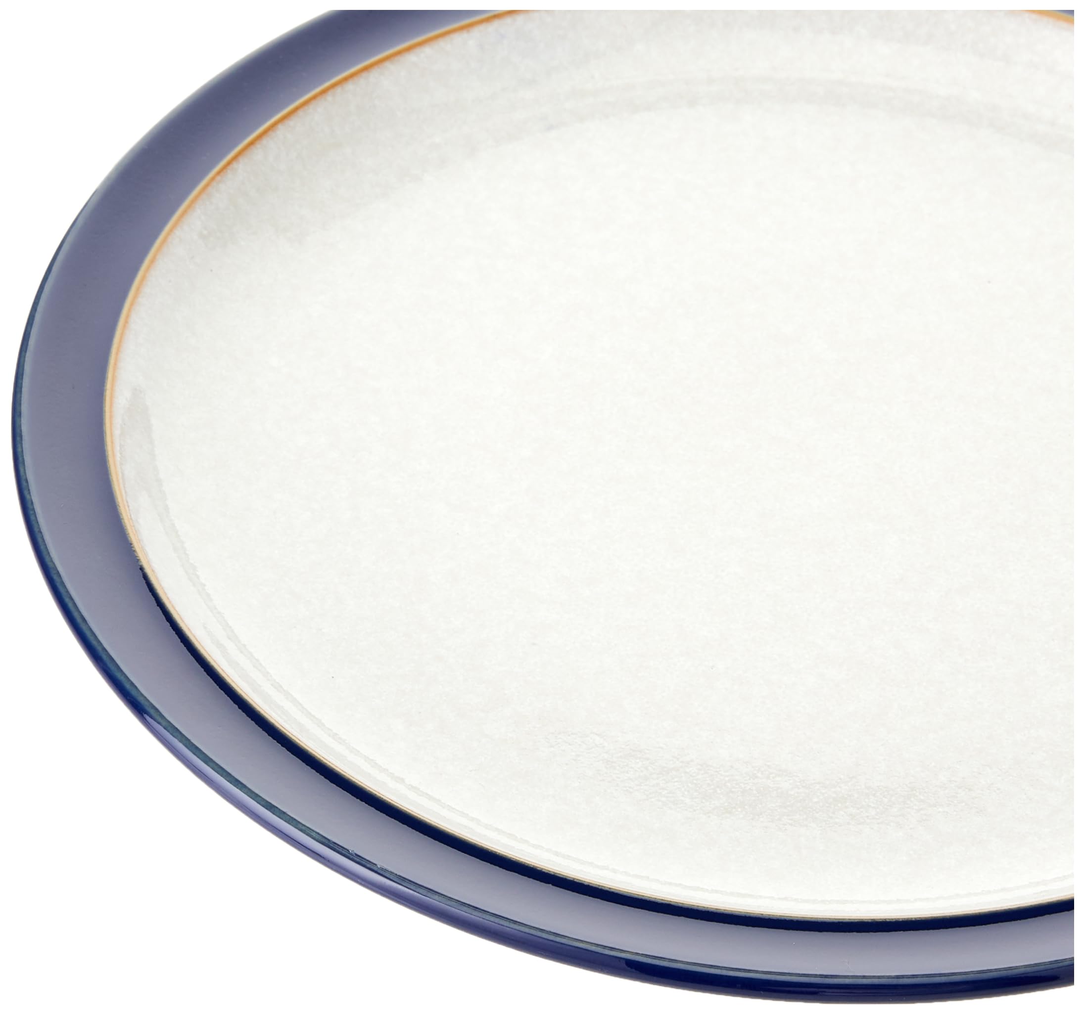 Denby Elements Medium Dark Blue Plates Set of 4 - 22cm Navy Blue & White Ceramic Stoneware - Dishwasher & Microwave Safe - Chip & Crack Resistant Dinnerware - Perfect for Everyday Meals, Dinner Parties & Restaurant Use