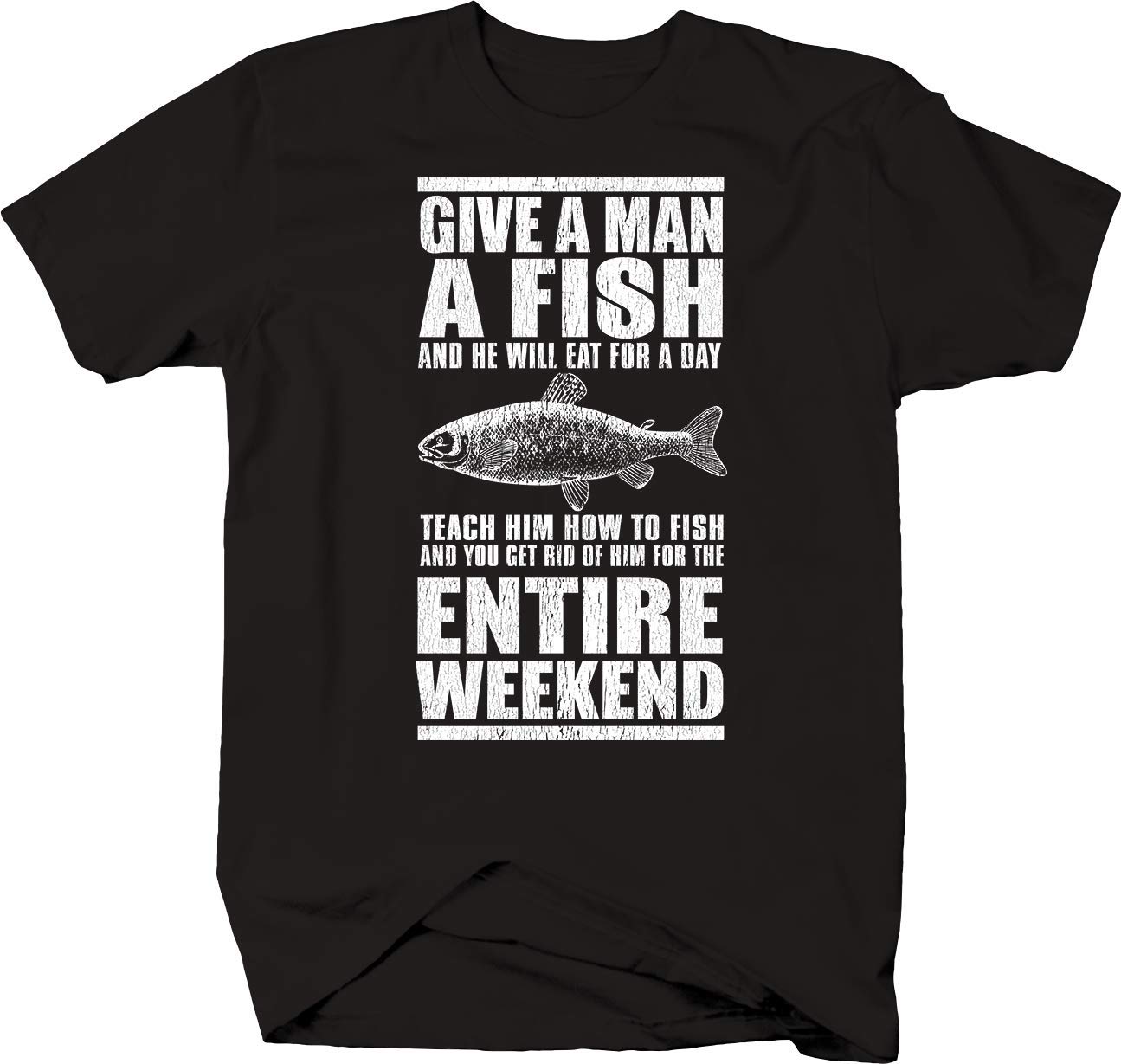Falcon Apparel Men's Teach a Man to Fish Graphic T-Shirt - Casual Cotton Tee for Fishing Enthusiasts & Outdoor Activities