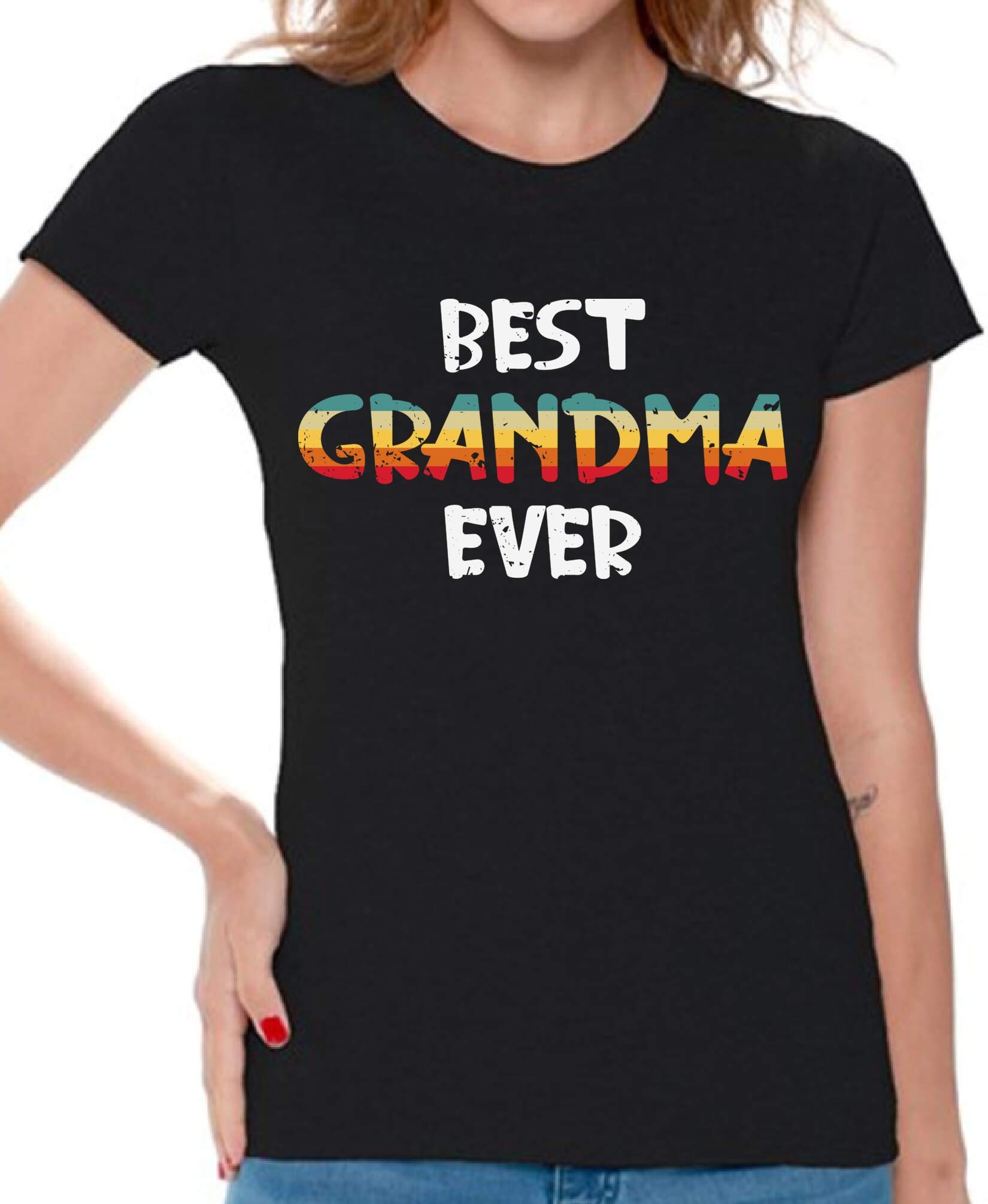 Best Grandma Ever T-Shirt for Women - Funny Birthday Gift for Her - Comfortable Cotton Tee for Nana - Perfect for Family Reunions, Mother's Day & Grandparent's Day