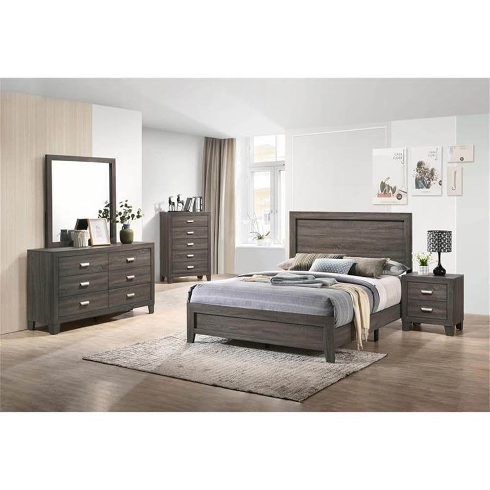 Premium Gray Wooden Dresser with Mirror - Modern Bedroom Furniture for Home Decor & Storage | Perfect for Master Bedroom, Guest Room, or Nursery Organization