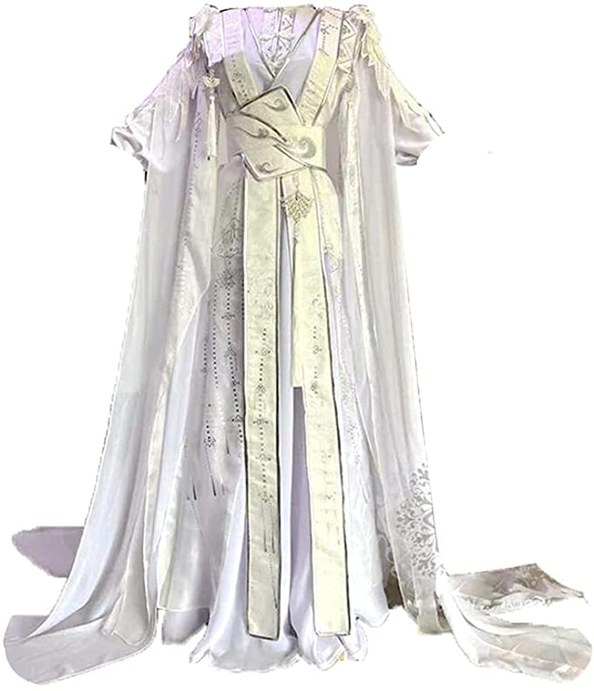Anime Er Ha Chu Wanning Cosplay Costume - Heaven Official's Blessing Xie Lian White Hanfu Outfit for Men | Perfect for Conventions, Halloween & Themed Parties