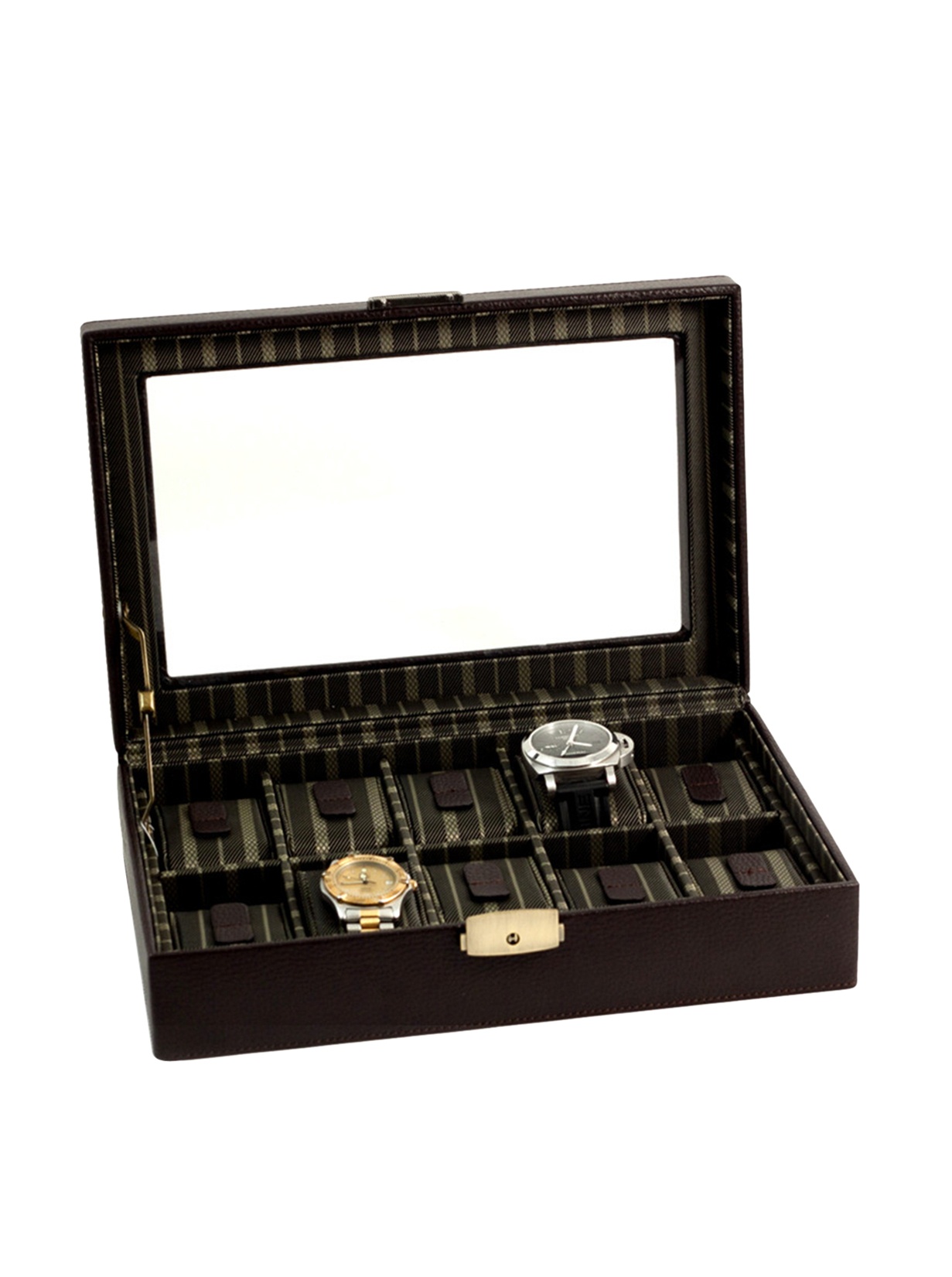 Leather Watch Storage Box Brown - Premium Organizer for Men's & Women's Watches, Travel & Home Display Case