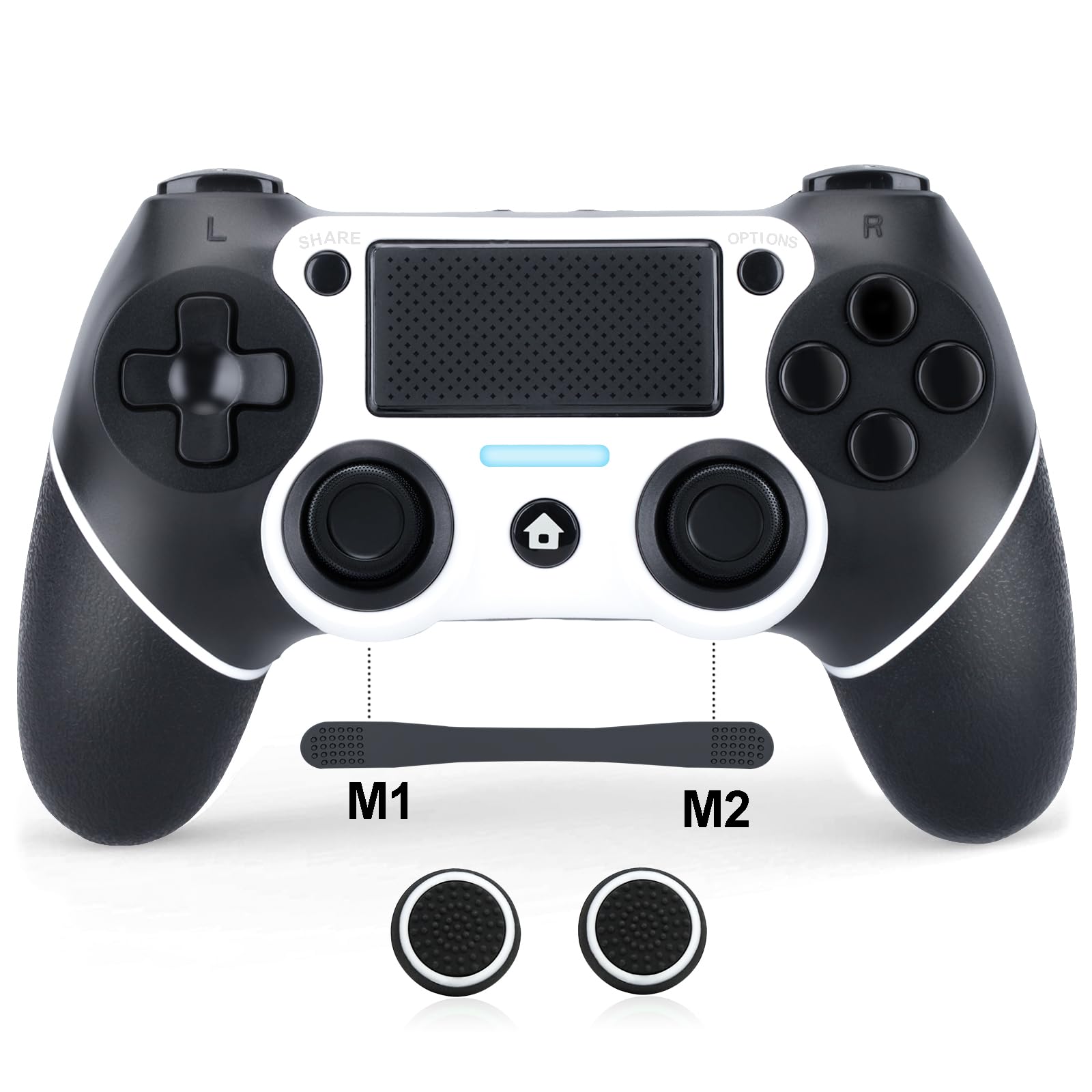 VooFun Wireless Bluetooth Controller for PS4/PS4 Pro/PS4 Slim - Compatible with PlayStation 4, Vibration Feedback, 6-Axis Motion Sensor, Touchpad, 3.5mm Headphone Jack, Turbo Function, 1000mAh Battery - Perfect for Gaming, Streaming & Long Play Sessions