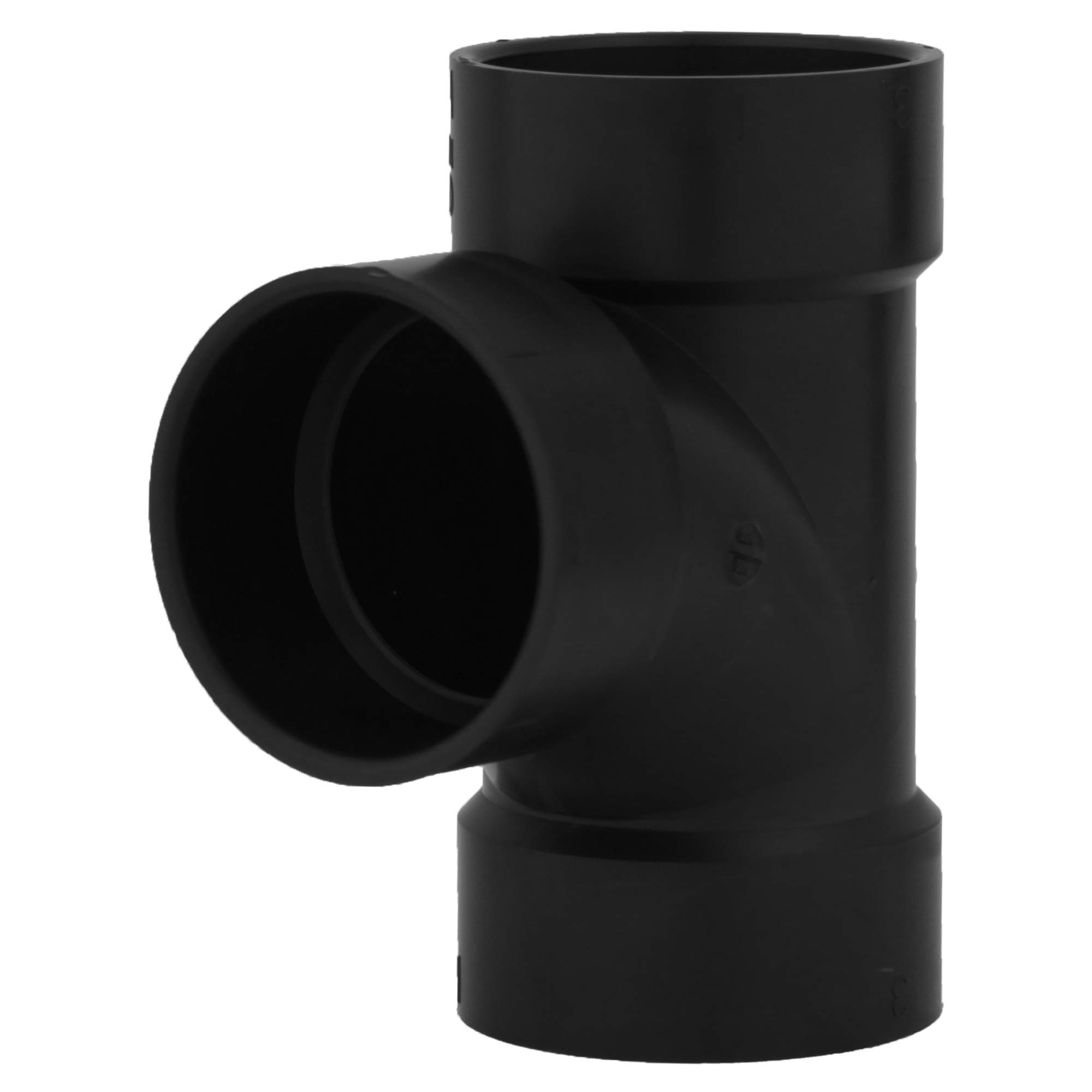 Charlotte Pipe 3 Inch DWV Sanitary Tee All Hub - Drain, Waste & Vent Pipe Fitting - PVC Plumbing Connector for Bathroom, Kitchen & Laundry Drainage Systems (1-Pack)