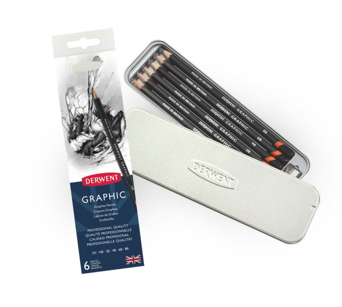Derwent Graphic Pencils 6 Pack - Professional Sketching & Drawing Pencils Set for Artists, Designers & Students - Perfect for Sketching, Shading & Detailed Artwork