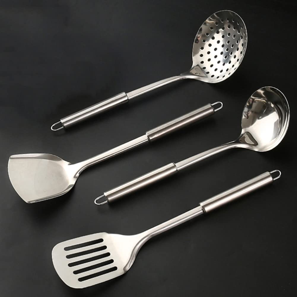 Premium 18-Piece Stainless Steel Kitchen Utensil Set - Non-Stick Cooking Tools with Heat-Resistant Handles (Includes Spatula, Turner, Soup Spoon & More) - Ideal for Baking, Frying & Everyday Cooking