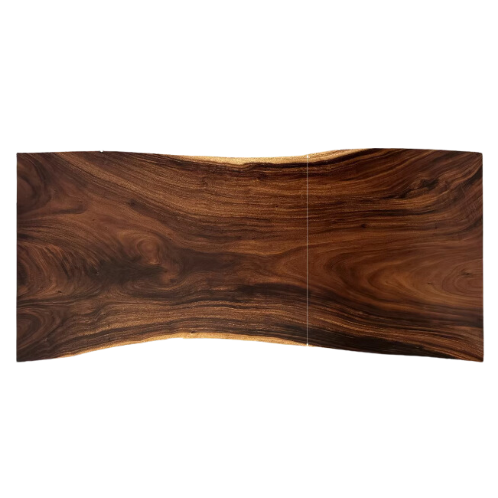 Premium Black Walnut Solid Wood Dining Table with Natural Edge - Large Top for Kitchen, Dining Room & Home Decor