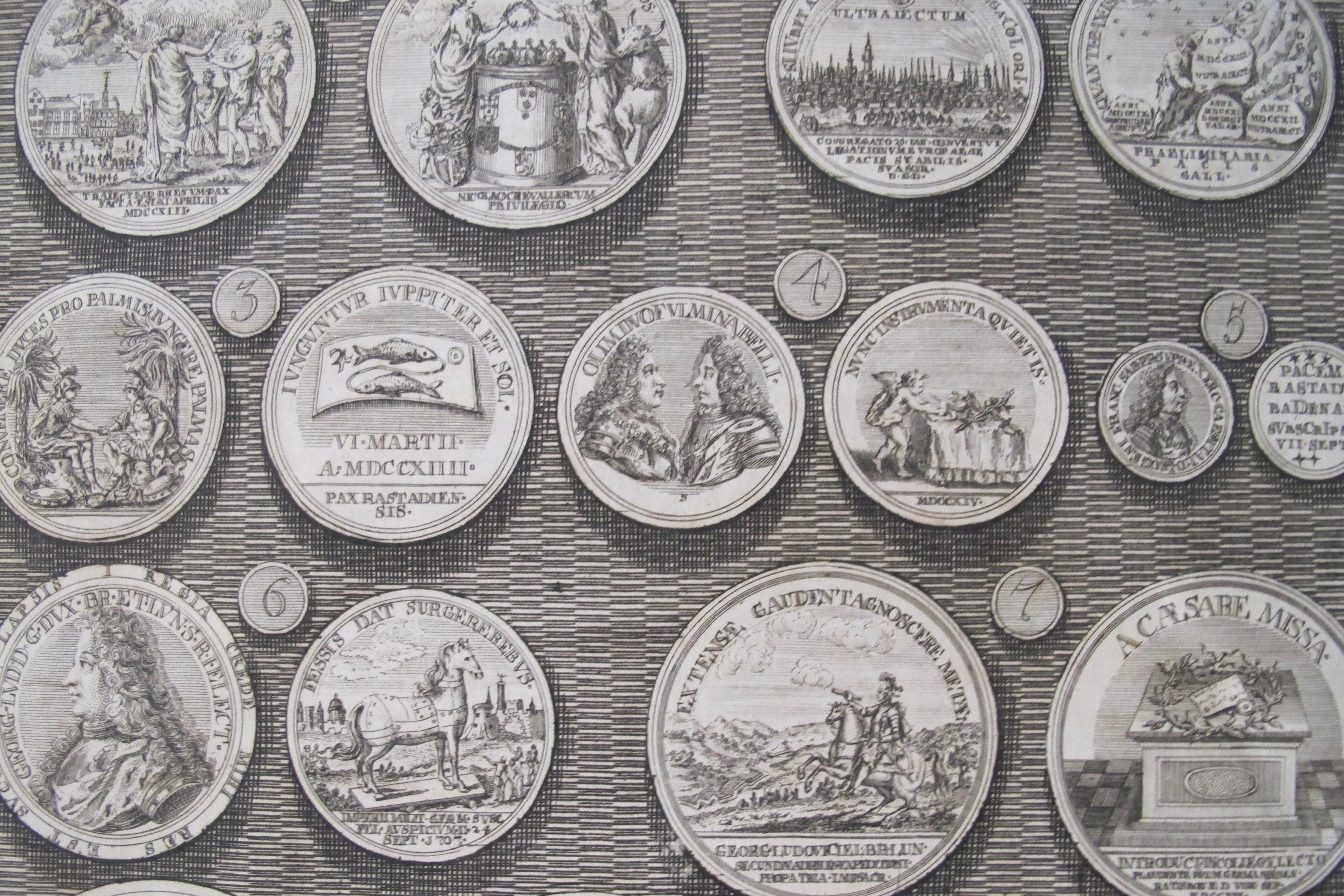 1745 British Regal Medals Collection - Queen Anne & King George Set of 2 (Matted) | Royal Coin Collectors Gift, Historical Display for Home & Office Decor