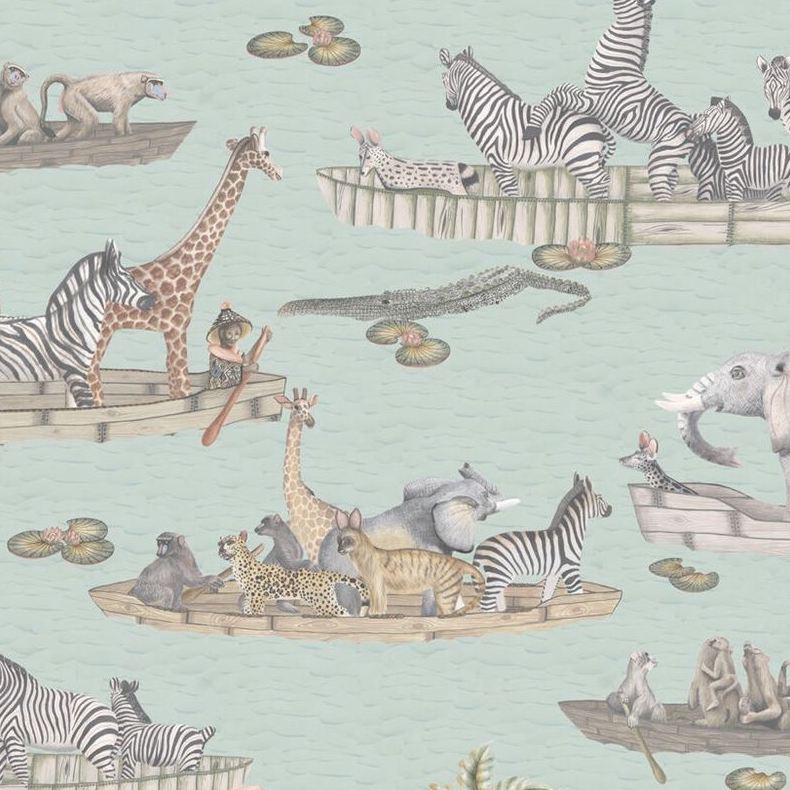 Cole and Son Zambezi Multi-Colored Wallpaper - Premium Peel & Stick Wallpaper for Living Room, Bedroom, and Home Decor