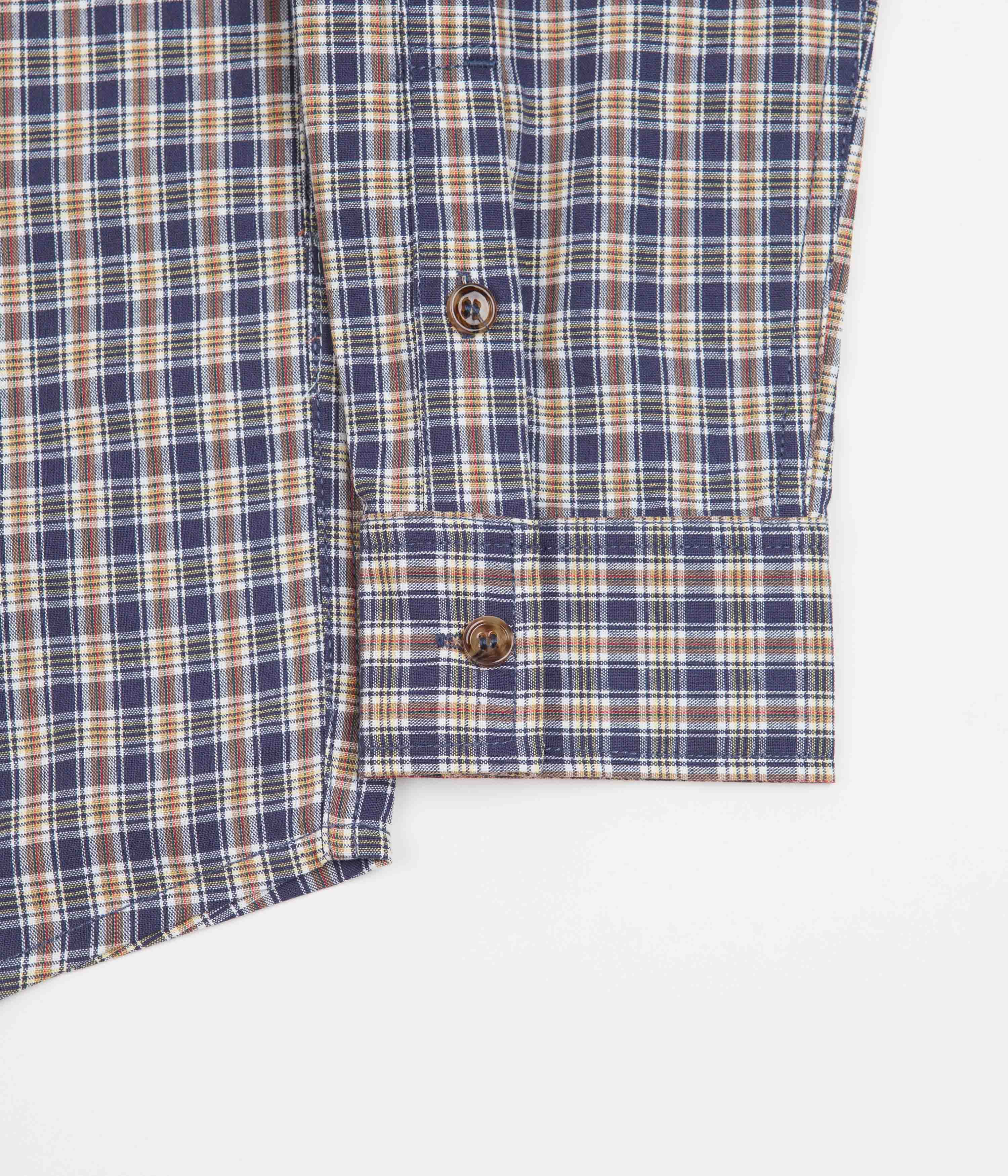 Butter Goods Bug Out Plaid Shirt for Men - Navy Blue Flannel Shirt - Casual & Outdoor Wear for Hiking, Camping and Fall Fashion