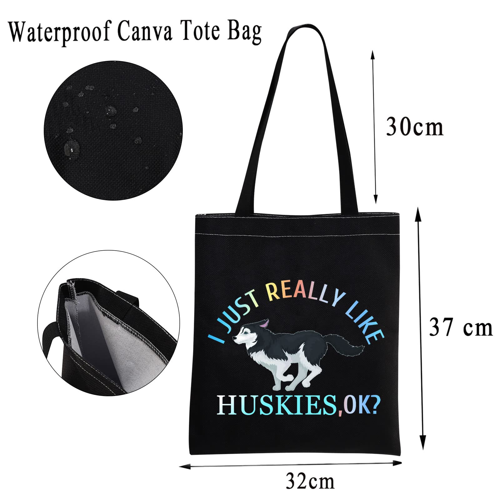 MBMSO Husky Lover Gifts - Siberian Husky Tote Bag for Dog Owners, Reusable Shoulder Shopping Bag - Perfect for Dog Moms, Grocery Trips & Outdoor Adventures