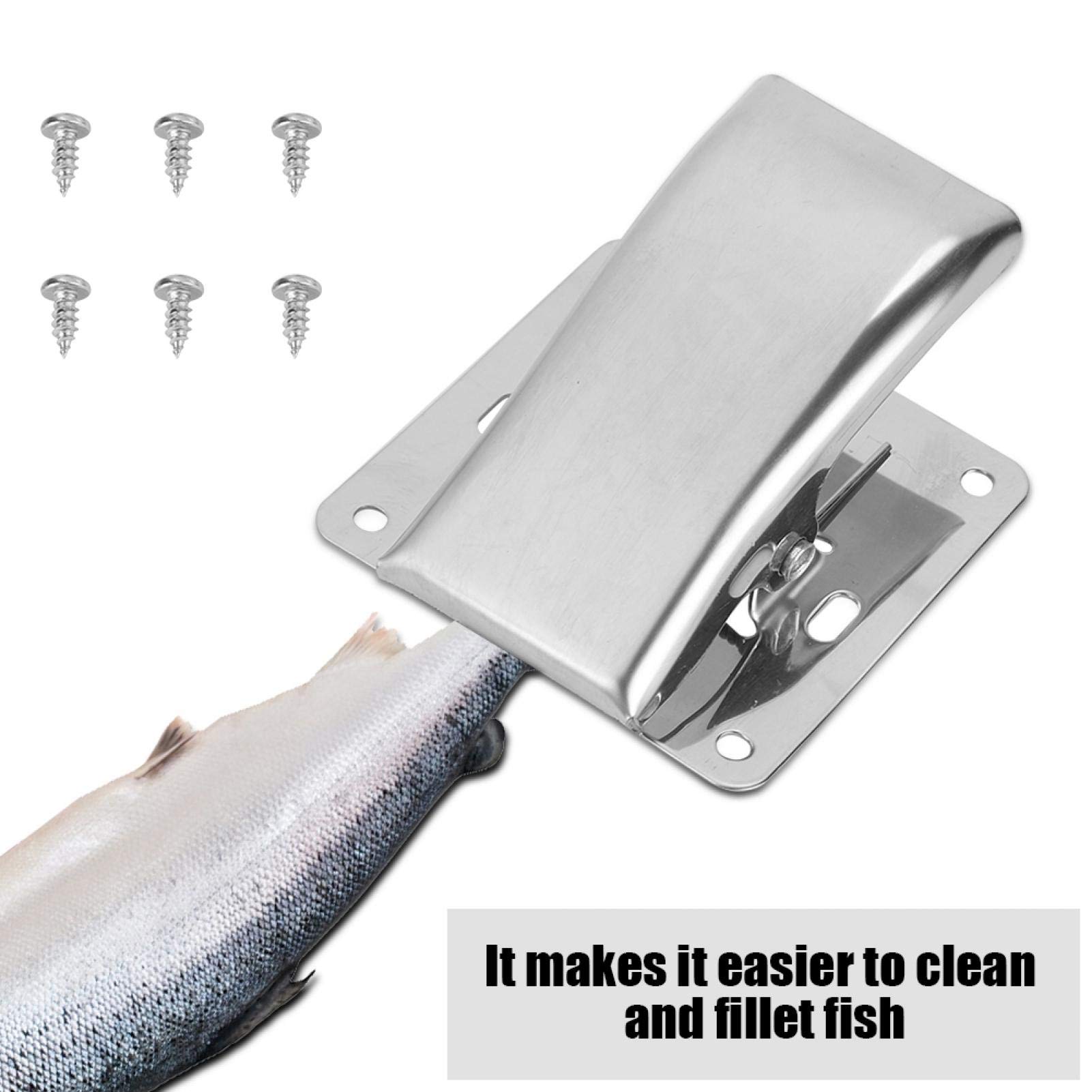 Stainless Steel Fish Cleaning Board with Clamp & Screws for Kitchen & Outdoor