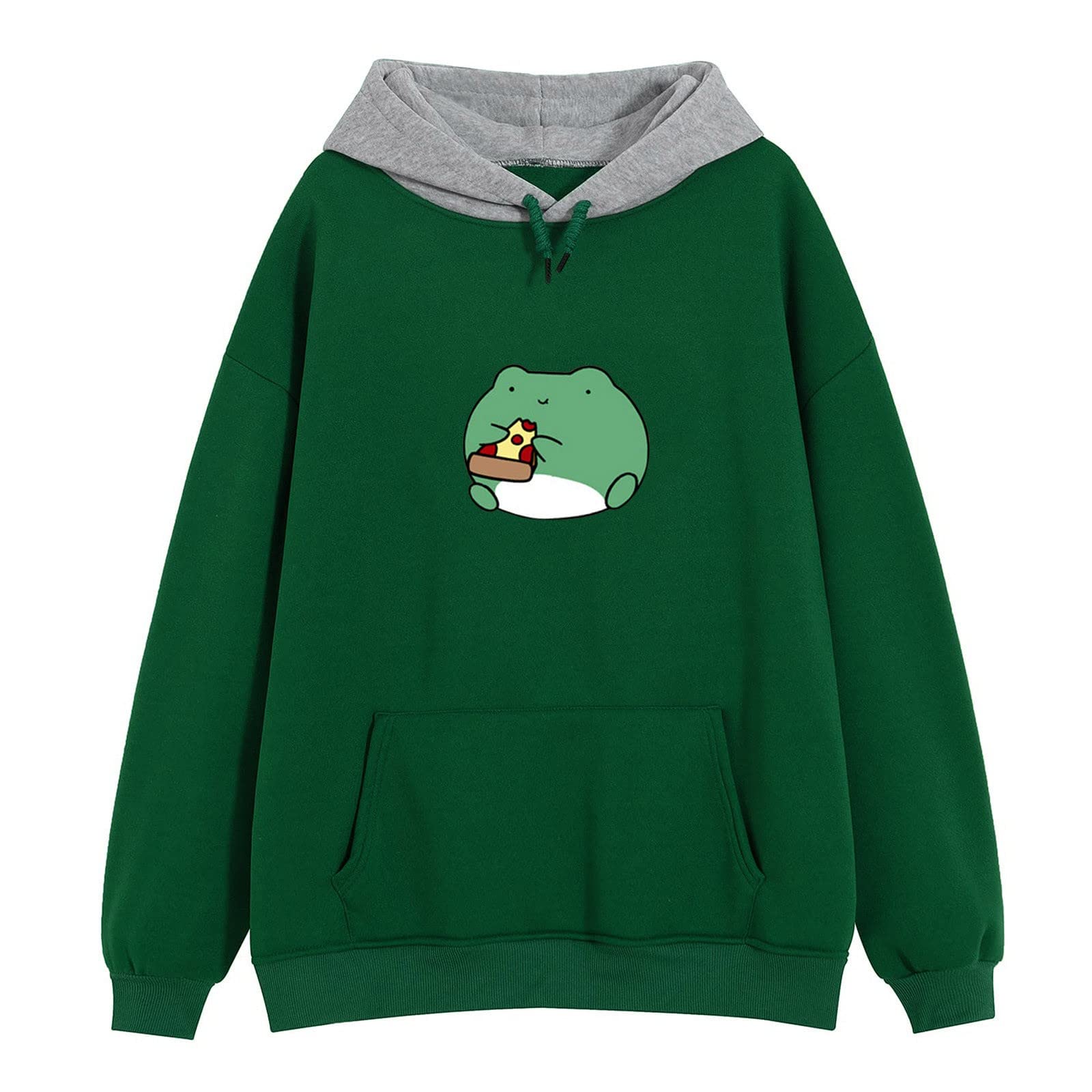 Women's Casual Long Sleeve Hooded Sweatshirt with Splice Pocket - Loose Fit Pullover Top for Women | Perfect for Fall Layering, Lounge Wear & Outdoor Activities