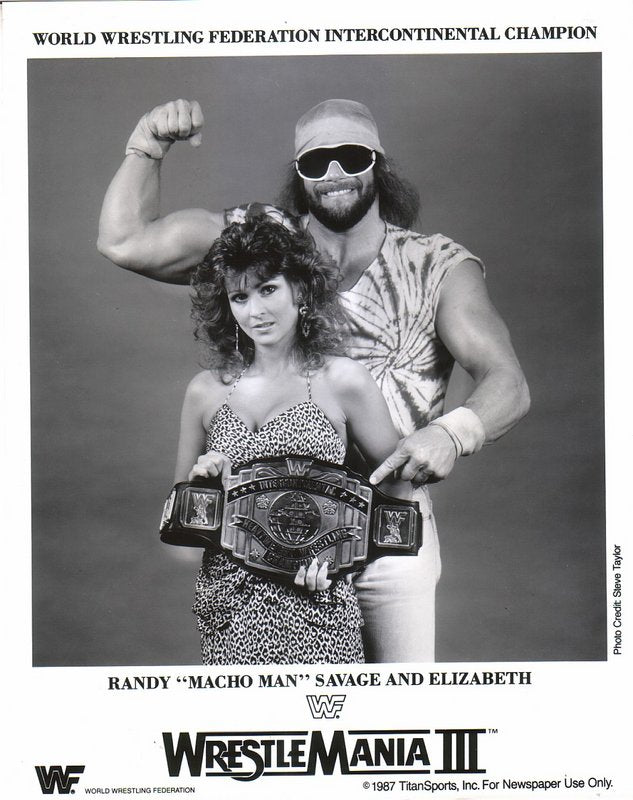 1987 WWF IC Champion Macho Man Randy Savage Elizabeth Wrestling Action Figure - Collectible Vintage WWF Memorabilia for Fans & Display at Home or Office