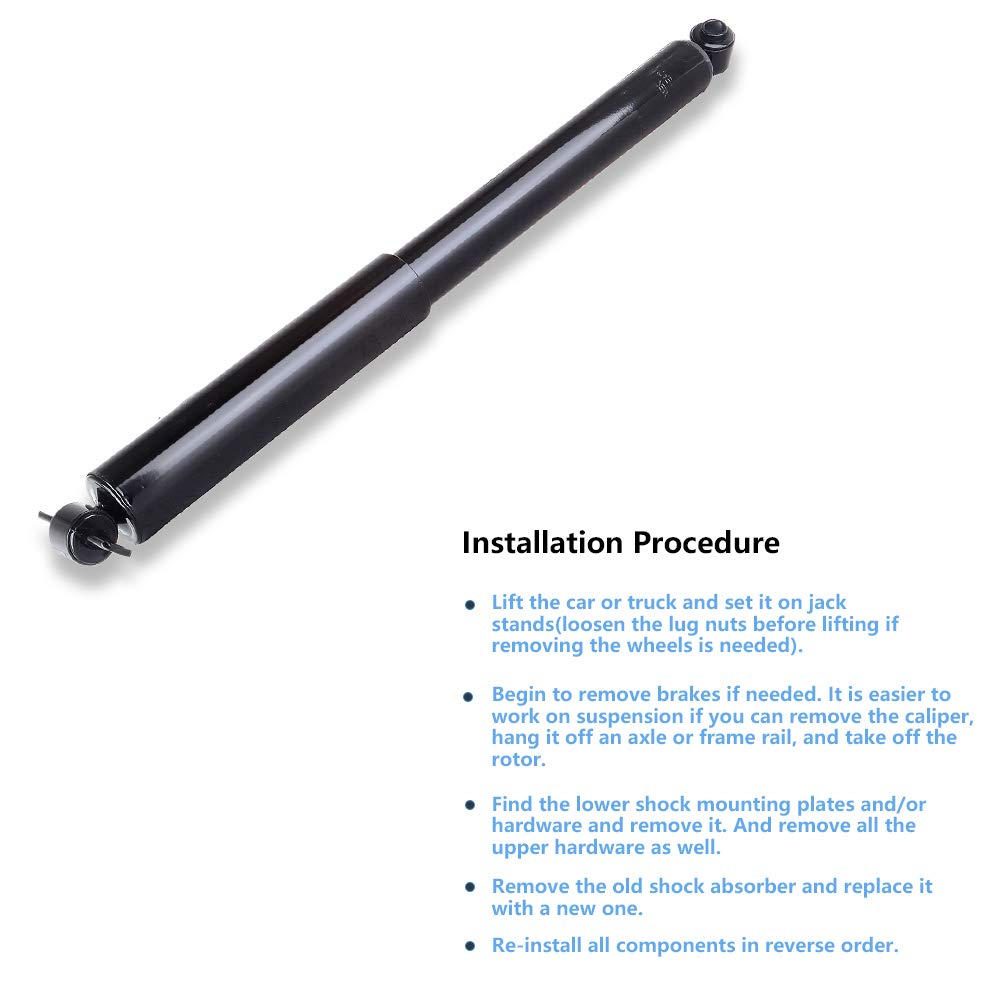 ECCPP Front & Rear Shock Absorbers Set of 4 - Compatible with 1995-2005 Chevy Blazer, 1991-2004 Chevy S10/GMC Sonoma, 1992-2001 GMC Jimmy, Isuzu Hombre, Oldsmobile Bravada (344041 & 344042) - Heavy Duty Suspension Replacement for Off-Road & Daily Driving