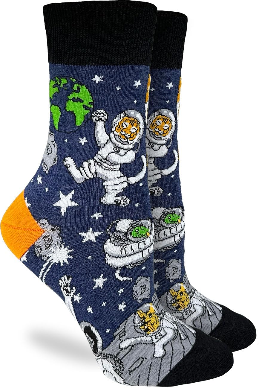 Good Luck Sock Women's NASA Astronaut Space Socks - Fun Novelty Crew Socks for Women - Perfect Gift for Space Lovers & Science Enthusiasts - Great for Cosplay, Gifts & Everyday Wear